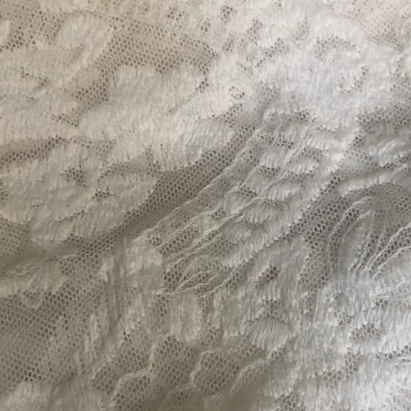 Lace Smocked Crop Top Ivory Cream by Xhilaration Size L - Picture 3 of 3